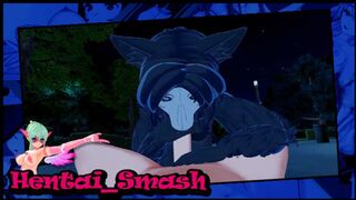 Monster SCP-1471 gets face-fucked under the playground swing in a dirty public park POV hentai