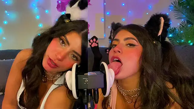 Two Cats Meme ASMR Lick Ear Flirt Soft Sounds - CorneliustheCat