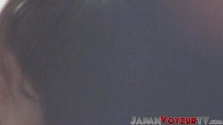 Japanese hottie rubs her pussy on hidden voyeur cam