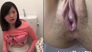 JAPAN PISS TV - Horny babe uses vibrator on her hard nipples and wet pussy