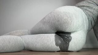 Grey Leggings Multiple Pee Stain Due to All Day Rewetting