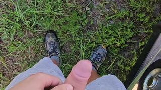 Quick Pee at Work Outside in Public