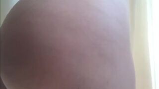 Naughty woman teasing in sex thong with her natural curvy body ????
