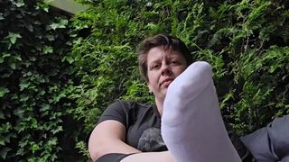 White socks and a tight fit —  can't resist the urge to take it all in