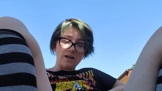 Testing a new toy on my porch and squirting everywhere