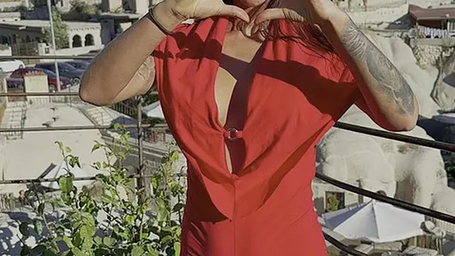 Gorgeous Monika Fox In Red Suit In Mountains