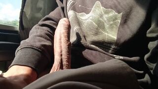 Hot Guy Stroking His Big Cock in a Crowded Bus While Trying Not to Get Caught