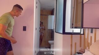 My ebony stepsister makes me hot with her huge ass I masturbate in front of her