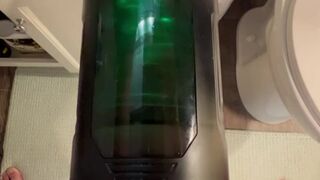 New toy vibrating thrusting and rotating auto stroker male masturbator big cum shot ending