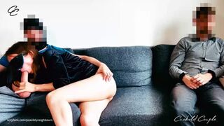 Cum Kissing Couple - Hotwife Swaps Cum with Husband After Stranger Sex - CuckoldCouple11