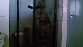 My married neighbor visited me for the second time and we took a bath together