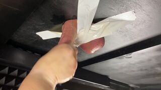 Milking Table 4K *Duct taped his balls and he cums in my mouth*