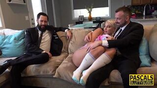 Fisted fetish milf submissive sucks dick blowjob (London River)