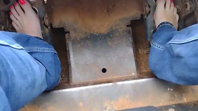 Pedal pumping a Bobcat tractor, start with socks & shoes then I removed them and pumped barefooted