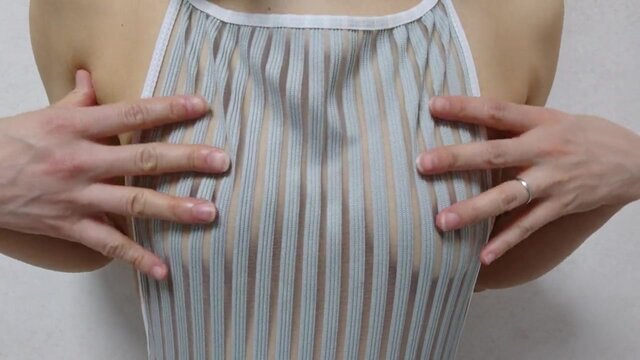 Japanese OLDER WOMAN gets her nipples played with