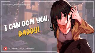 Short friend craves total submission, whispers daddy calls in ASMR audio dominance