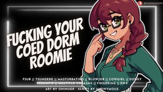Roomie's horny🥵 ass🍑 begging to get fu****d while focusing on exam [Audio Fuc***r] ¦ Bratty C**t